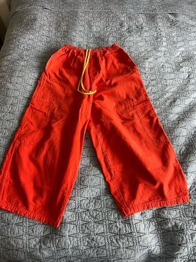 Wide Leg Cargo Pants in Bright Orange